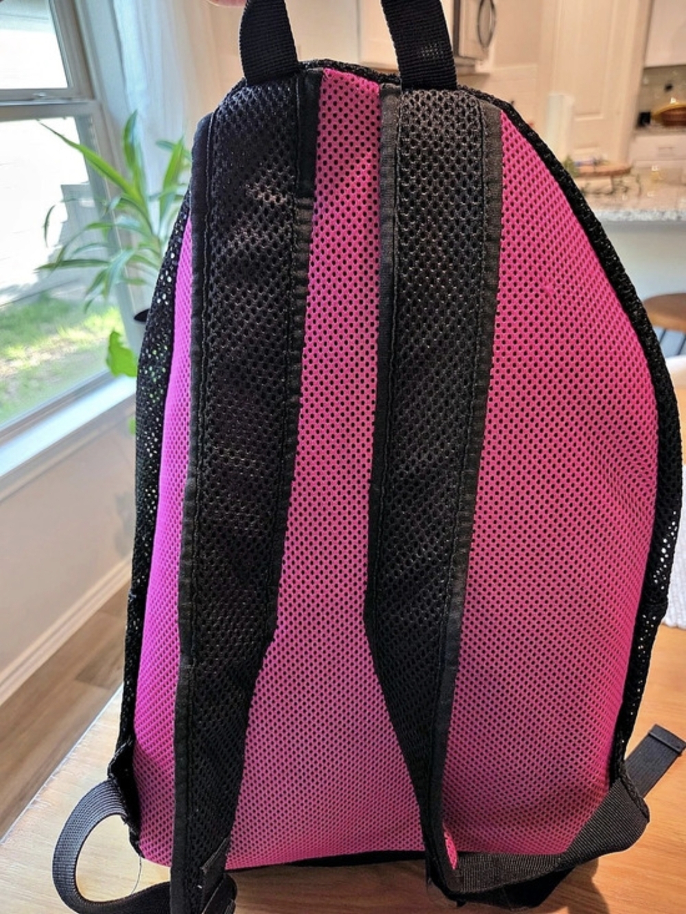 Urban Outfitters Mesh Color Block Backpack in Black & Pink Like New